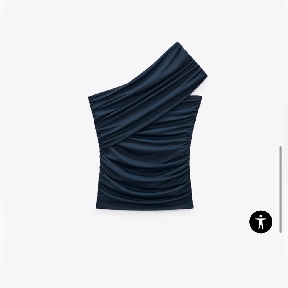 Zara midi ruched skirt with ruched asymmetric top